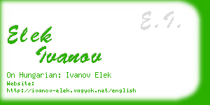 elek ivanov business card